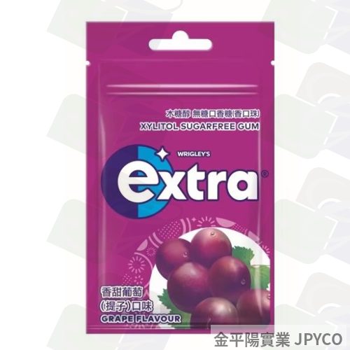 Extra 木糖醇無糖口香糖-香甜葡萄 28g*10入